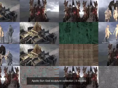 Apollo Sun God sculpture collection 3D Model Pack
