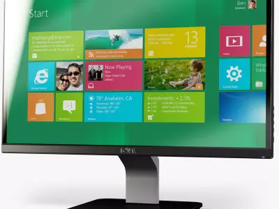 Dell S2340L LED monitor Low-poly 3D model