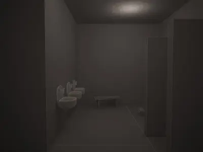 Prison bathroom Low-poly 3D model