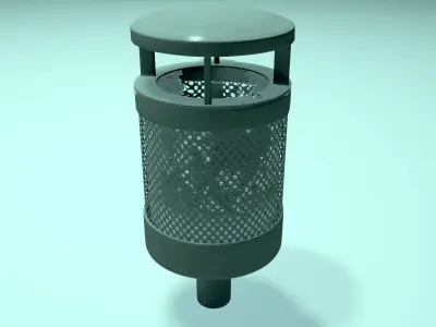 Trashcan with plastic bag  3D model