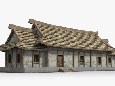Ancient house x8 Low-poly 3D model