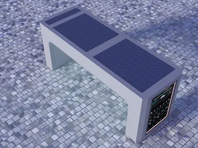 Smart Bench Low-poly 3D model