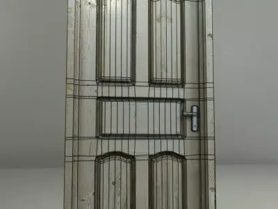very simple model of an old door Low-poly 3D model