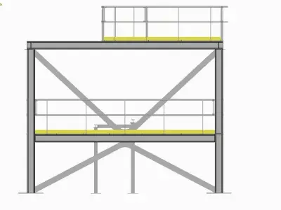 Steel machine platform 3D model