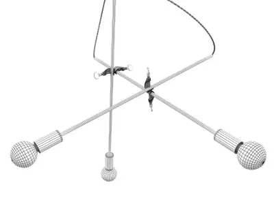 Mikado pendant light with three lights hanging from it 3D model