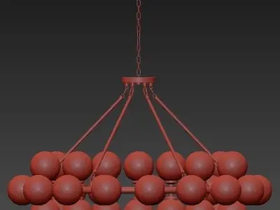 Satin gold Hoffmann Chandelier 3D model