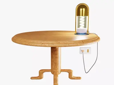 Unique Table Lamp and Parts Interior Design 3D Model Low-poly 3D model