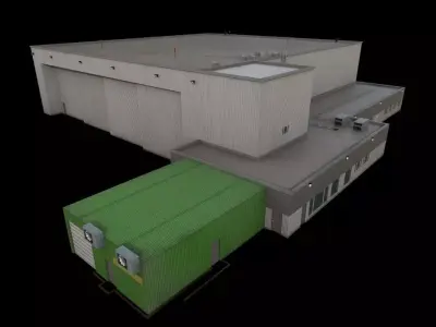 3D Building Low Poly  Low-poly 3D model