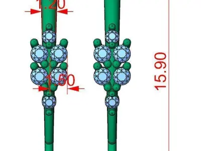 Earrings ready for print 3D print model