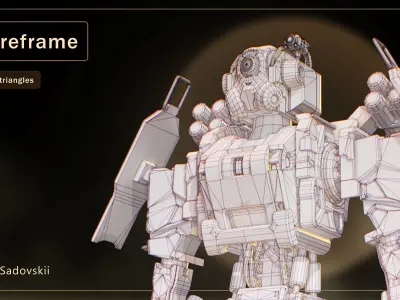 Military Robot Low-poly 3D model