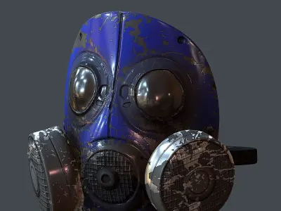 Gas mask helmet 3d model scifi Low-polyel Low-poly 3D model