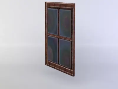 Window wooden Low-poly 3D model