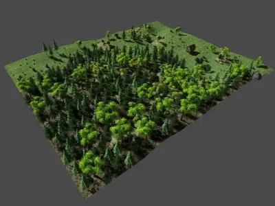 low poly forest landscape Low-poly 3D model purchase