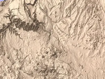 Arizona State 3D Topographic  Terrain Map Model 3D model