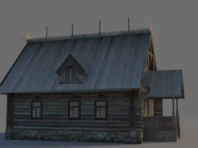 Russian wooden house 3D model