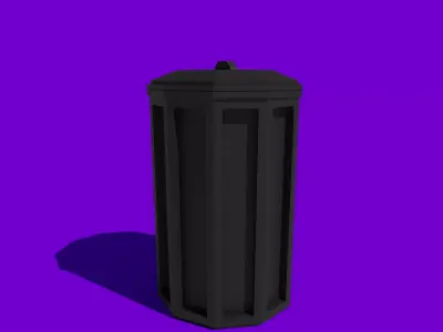 LOW POLY GAME READY TRASHCAN 3D model