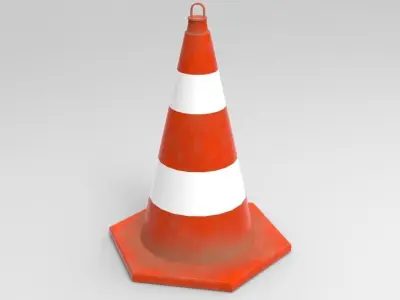PBR GameReady Cone Model traffic Free low-poly 3D model