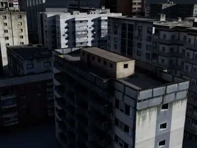 Photo Based Generic Ukraine buildings Low-poly 3D model