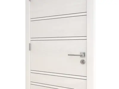 Door-070 wooden door with handle 3D model