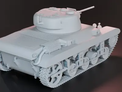 M22 Locust Light Tank Airborne Print Ready 3D print model