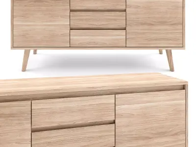 wooden cabinet Nagano 3D model