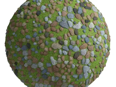 Grass Stone Materials1- By 3 color Pbr By Sbsar 4k Texture