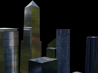 Hudson Yards Pack - All Hudson Yards Towers Low-poly 3D model