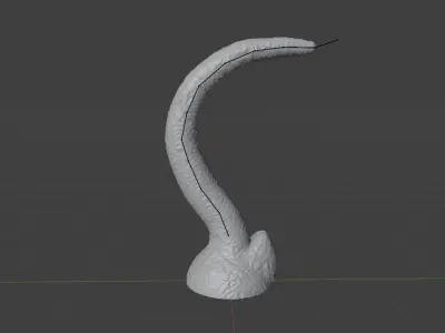 Long Alien Tentacle Rigged Low-poly 3D model
