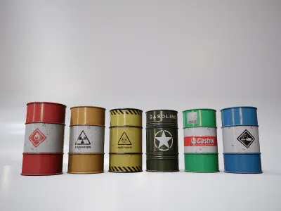 Barrels big pack  Low-poly 3D model