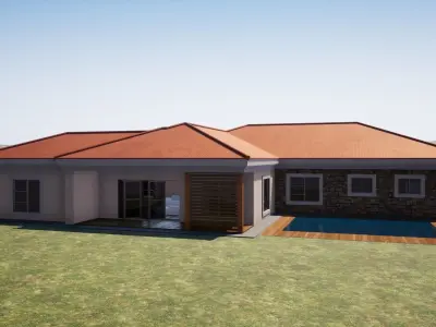 FOUR BEDROOM RESIDENTIAL Low-poly 3D model