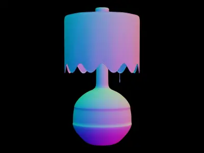 Table Fabric Lamp Low-poly 3D model