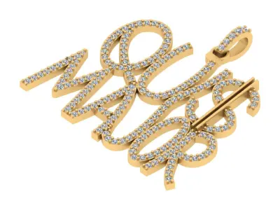 Custom Diamond Pendant 3D print model