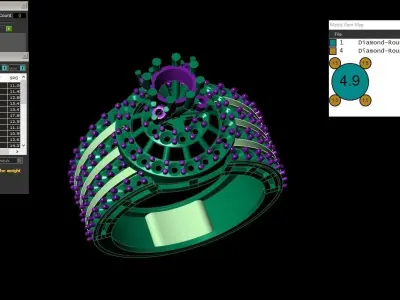 Rose Gold Women Diamond Ring 3D print model 3D print model 69
