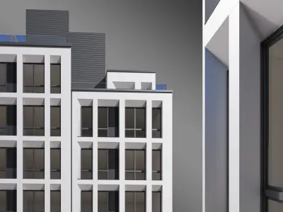 Apartment Building Facade 01  3D model