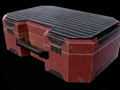 2 openable sci-fi containers 3D model