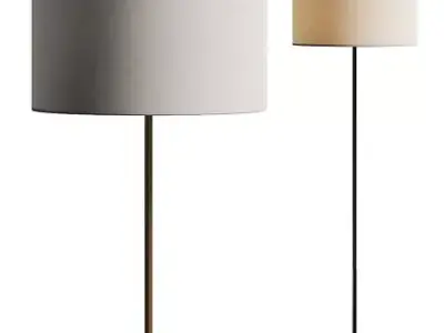 Modern Fabric Drum Floor Lamp 3D model