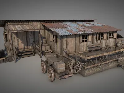 Arizona Desert Shack v5 3D model
