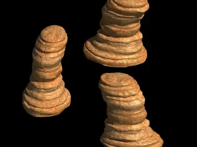 Desert - Mountain - Wind Stone 01 3D model