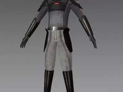 Inquisitor star wars character in armor Low-poly 3D model