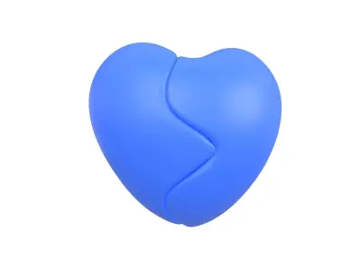 Broken Heart v1 004 Low-poly 3D model