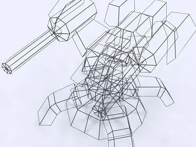 3DRT - Sci-Fi Forces - AA Gun 4  Low-poly 3D model