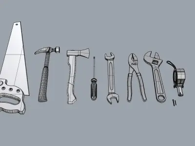 Tools Collection - 9Pcs 3D model