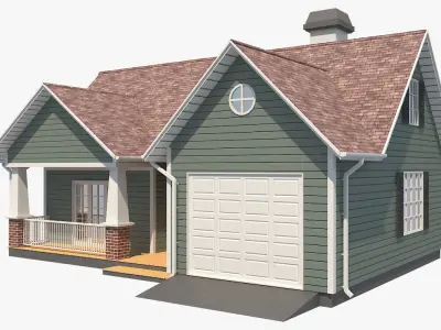 Family House 5 Low-poly 3D model