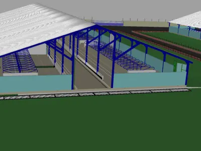 Dairy animal shelter 3D model