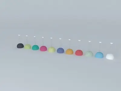 Kartell pendant light perspex lamps 3D model