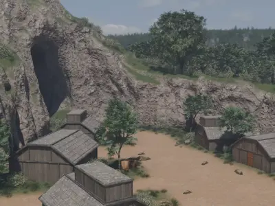 Enchanted Tree Village 3D model