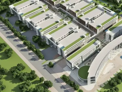 Modern University Campus 3D model