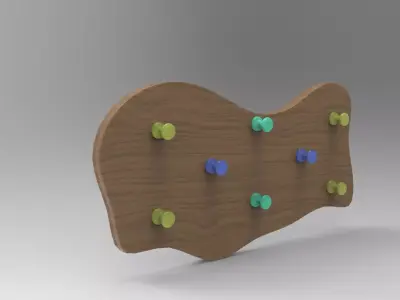 Bool Wall Mounted Rack Low-poly 3D model