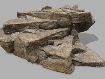 Stair rock Low-poly 3D model shop