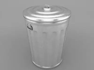 Aluminum trash can 3D model